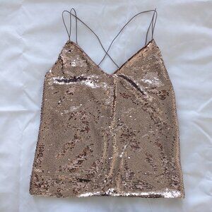 ASOS Rose Gold Sequin Tank (Size 0)